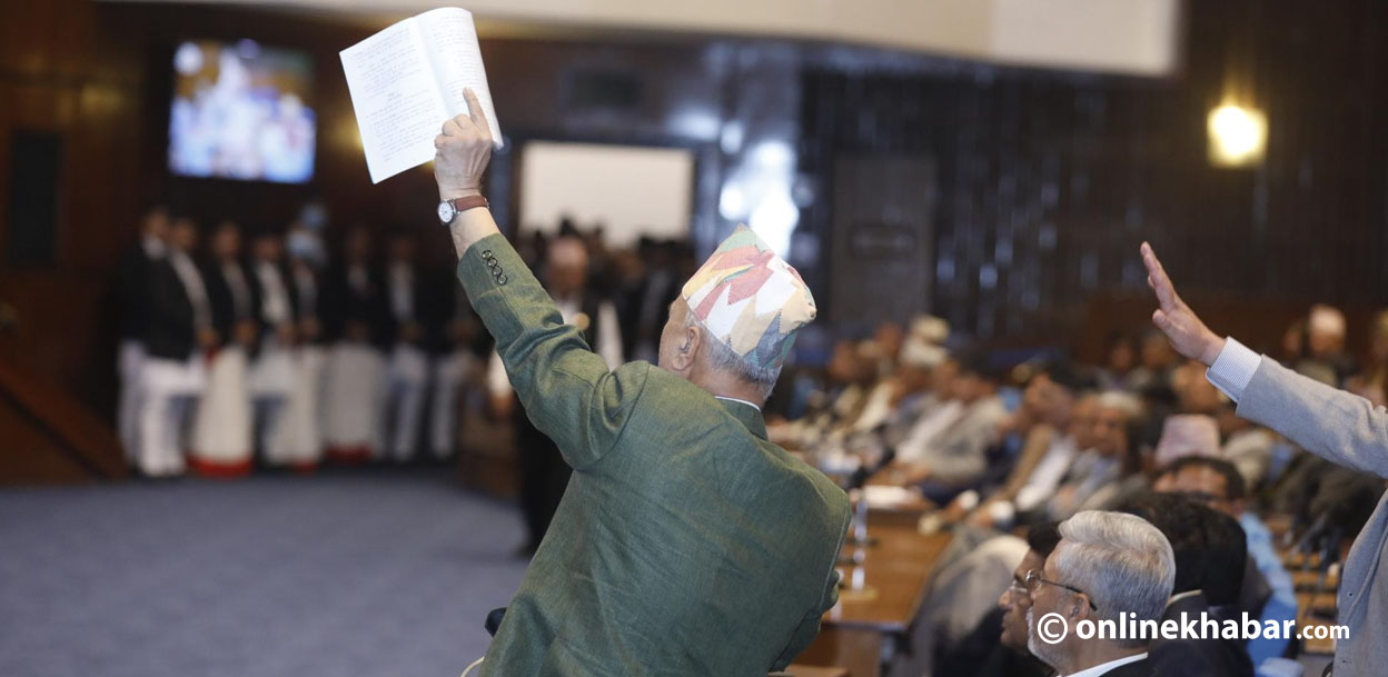 संसद्‌मा राप्रपाको हो-हल्ला, सत्तापक्षको प्रतिवाद (तस्वीरहरू)